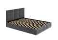 Łóżko 140x200 Tapicerowane Bergamo Welur Ciemno Szare