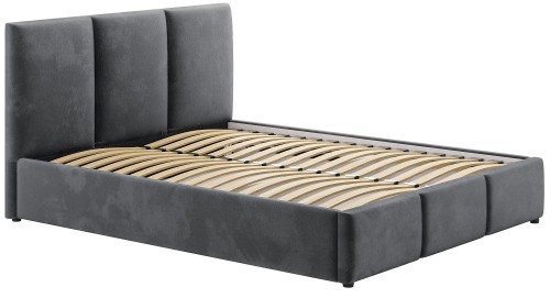 Łóżko 180x200 Tapicerowane Cosenza Welur Ciemno Szare