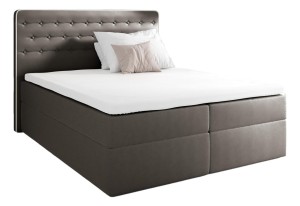 Łóżko kontynentalne Lagos z pojemnikiem, materacem i toperem 