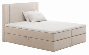 Łóżko kontynentalne Cesena z pojemnikiem, materacem i toperem 
