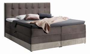 Łóżko kontynentalne Lamego z pojemnikiem, materacem i toperem