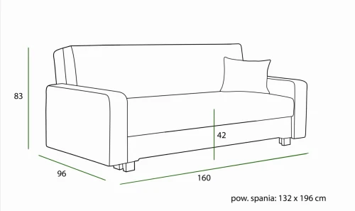 Sofa Rozkładana Z Funkcją Spania Lux 3 - Kolory I Tkaniny Do Wyboru 