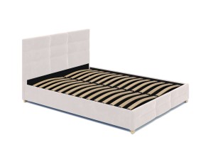 Łóżko 140x200 Tapicerowane Bergamo Welur Ecru