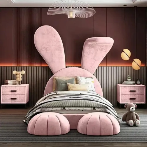 Łóżko młodzieżowe z pojemnikiem Rabbit + LED | Kolory do wyboru