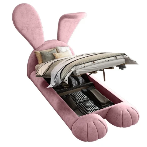 Łóżko młodzieżowe z pojemnikiem Rabbit + LED | Kolory do wyboru