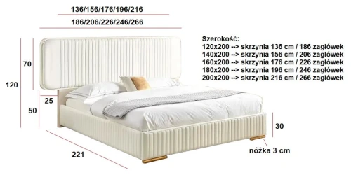 Łóżko tapicerowane z pojemnikiem  Divolio