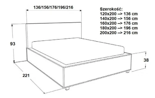 Łóżko tapicerowane Fenosa