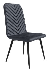 Krzesło Tapicerowane BiG 043 Welur Ciemno Szare 