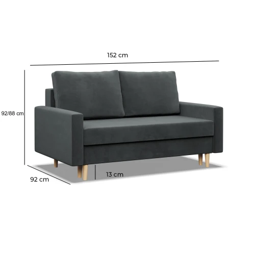 Sofa BARTELLA 2-osobowa - Funkcja Spania | Pojemnik | Kolory do wyboru