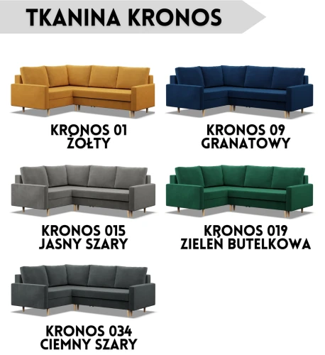 Narożnik BARTELLA LO - Funkcja Spania | 2 Pojemniki | Kolory do wyboru
