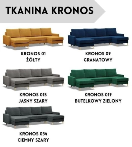 Narożnik BARTELLA U - Funkcja Spania | 3 Pojemniki | Kolory do wyboru