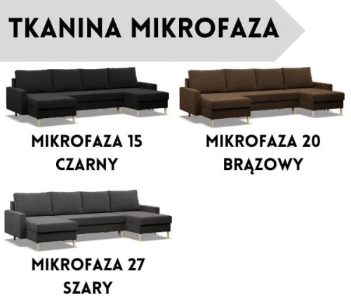 Narożnik BARTELLA U - Funkcja Spania | 3 Pojemniki | Kolory do wyboru