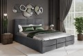 Łóżko 140x200 Tapicerowane Bergamo Welur Ciemno Szare
