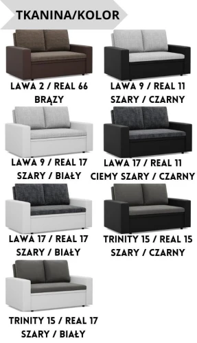 Sofa MERANO 2-osobowa - Funkcja Spania | Pojemnik | Kolory do wyboru