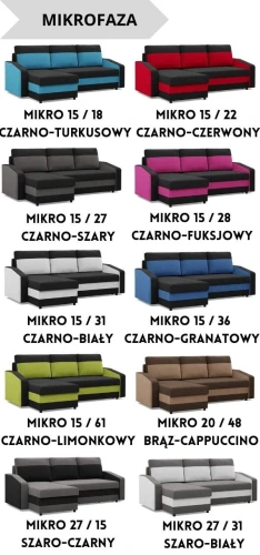 Narożnik OLBIA - Funkcja Spania | 2 Pojemniki | Kolory do wyboru