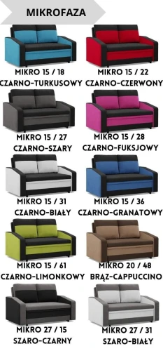Sofa OLBIA 2-osobowa - Funkcja Spania | Pojemnik | Kolory do wyboru