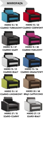 Fotel OLBIA - Kolory do wyboru