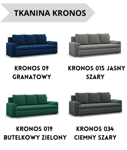 Kanapa FERRARA  3-osobowa - Funkcja Spania | Pojemnik | Kolory do wyboru