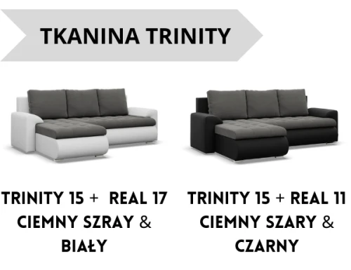 Narożnik FERRARA LL - Funkcja Spania | 2 Pojemniki | Kolory do wyboru