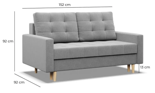 Sofa ERICE 2-osobowa - Funkcja Spania | Pojemnik | Kolory do wyboru