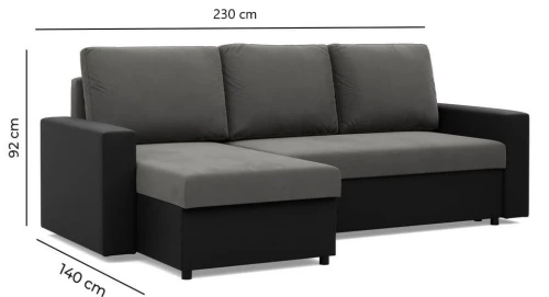Narożnik MERANO - Funkcja Spania | 2 Pojemniki | Kolory do wyboru