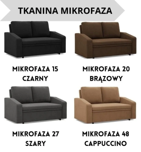 Sofa NUORO 2-osobowa Ścięty Bok - Funkcja Spania | Pojemnik | Kolory do wyboru 