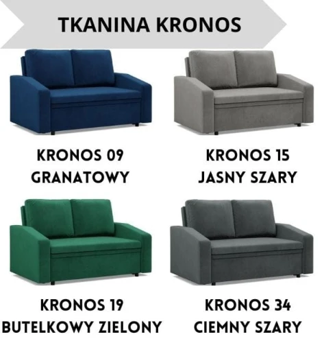 Sofa NUORO 2-osobowa Ścięty Bok - Funkcja Spania | Pojemnik | Kolory do wyboru 