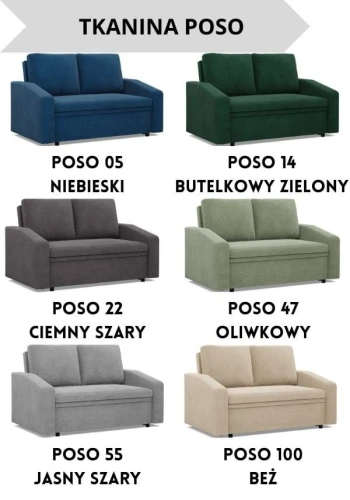 Sofa NUORO 2-osobowa Ścięty Bok - Funkcja Spania | Pojemnik | Kolory do wyboru 