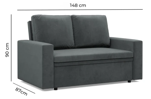 Sofa NUORO 2-osobowa Ścięty Bok - Funkcja Spania | Pojemnik | Kolory do wyboru 