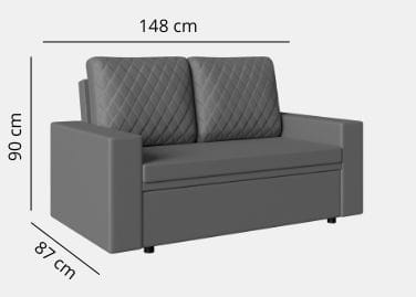 Sofa TRENTO 2-osobowa - Funkcja Spania | Pojemnik | Kolory do wyboru