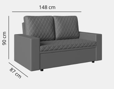 Sofa SONDRIO 2-osobowa - Funkcja Spania | Pojemnik | Kolory do wyboru