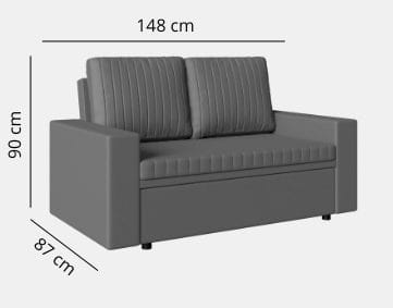 Sofa IMOLA 2-osobowa - Funkcja Spania | Pojemnik | Kolory do wyboru