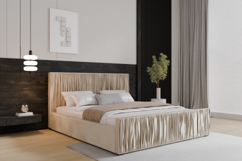 Łóżko tapicerowane z pojemnikiem Aviano