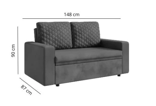 Sofa ROSA 2-osobowa - Funkcja Spania | Pojemnik | Kolory do wyboru