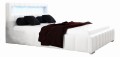 Łóżko 160x200 Tapicerowane Malaga + Pojemnik + LED I Tkanina Madryt 920 ( Outlet -14149)
