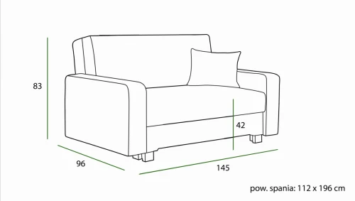 Sofa Rozkładana Z Funkcją Spania Lux 2 I Itaka 11  Granatowy (Outlet -37172)