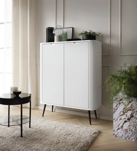 Komoda ZOVA K-103| Cashmere | Biały | Czarny 