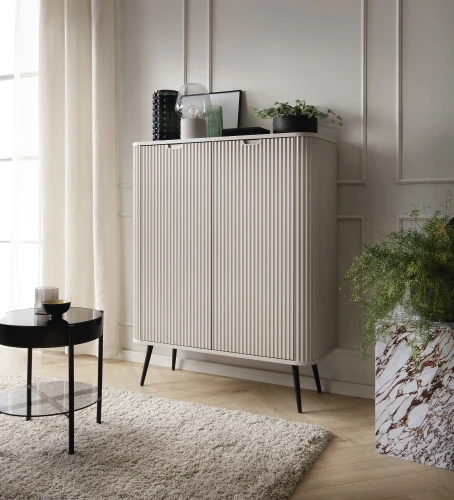 Komoda ZOVA K-103| Cashmere | Biały | Czarny 