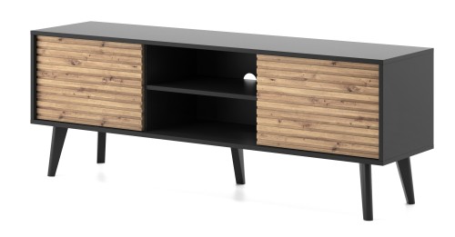 Szafka RTV-154 WILLOW  |Dąb artisan\ Czarny