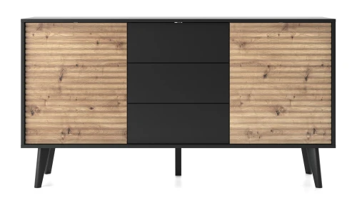 Komoda KSZ-154 WILLOW  |Dąb artisan\ Czarny  