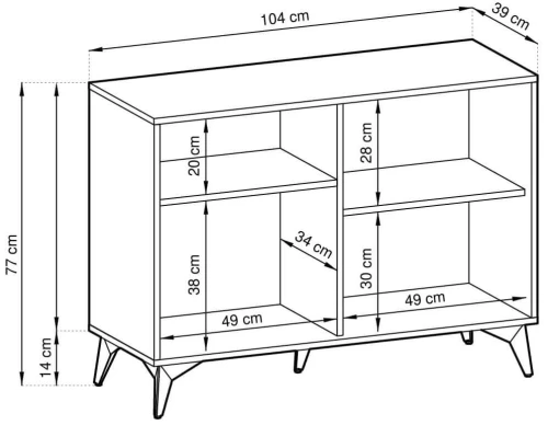 Komoda DIAMOND K104 Dąb evoke I Czarny