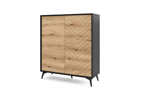 Komoda DIAMOND KD104 Dąb evoke I Czarny