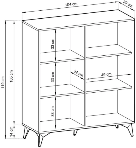 Komoda DIAMOND KD104 Dąb evoke I Czarny