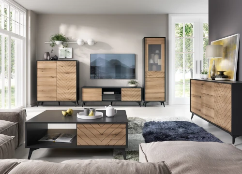 Komoda DIAMOND K154 Dąb evoke I Czarny 