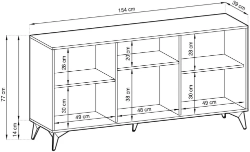 Komoda DIAMOND K154 Dąb evoke I Czarny 