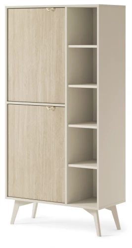 Regał  FOREST RG80 | Eukaliptus, jodełka scandi I Beż piaskowy 