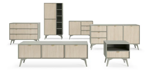 Komoda  FOREST KSZ106 | Eukaliptus, jodełka scandi I Beż piaskowy  
