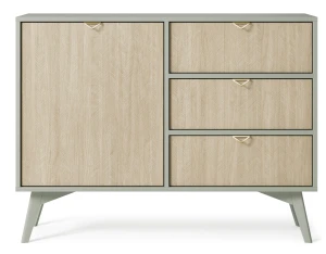 Komoda  FOREST KSZD106 | Eukaliptus, jodełka scandi I Beż piaskowy   