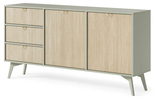 Komoda  FOREST KSZ158 | Eukaliptus, jodełka scandi I Beż piaskowy    