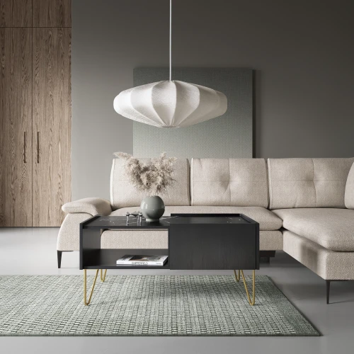 Ława HARMONY L97 Czarny grafit / marmur black  